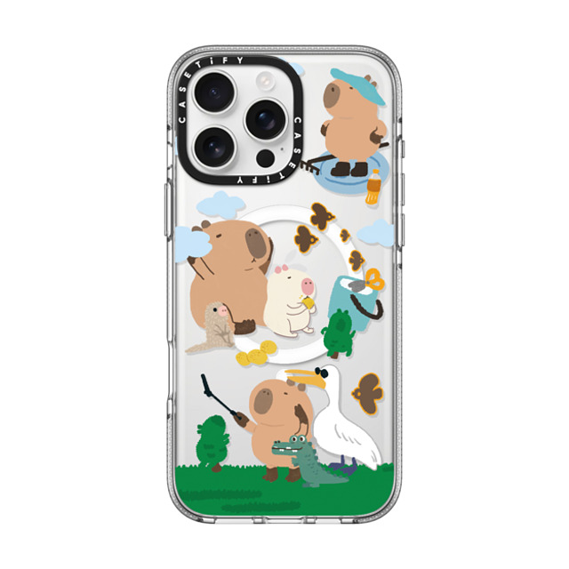 Capybara Biubiu x CASETiFY iPhone 16 Pro Max ケース クリア クリア ケース MagSafe対応 Touring Capybara