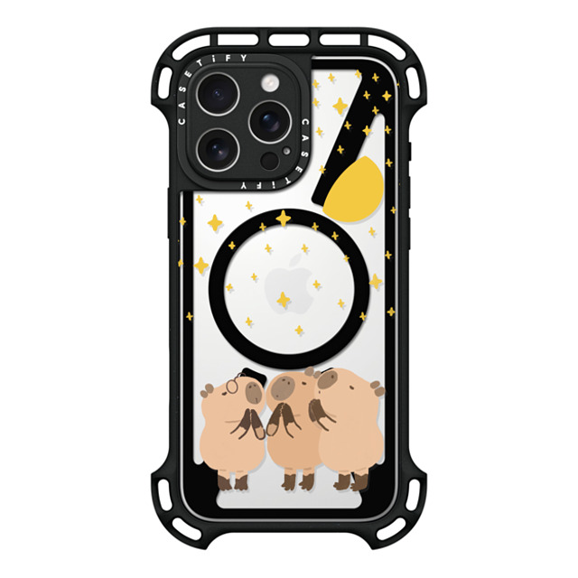 Capybara Biubiu x CASETiFY iPhone 16 Pro Max ケース ブラック ウルトラ バウンスケース MagSafe対応 Wishing Capybara