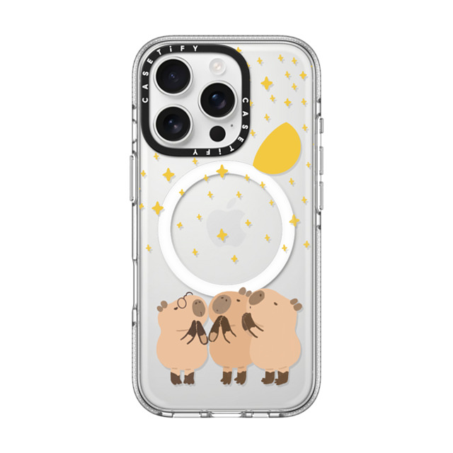Capybara Biubiu x CASETiFY iPhone 16 Pro ケース クリア クリア ケース MagSafe対応 Wishing Capybara