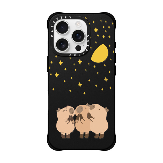 Capybara Biubiu x CASETiFY iPhone 16 Pro ケース ブラック BioVeg ケース MagSafe対応 Wishing Capybara