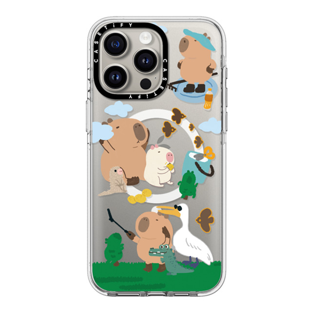 Capybara Biubiu x CASETiFY iPhone 15 Pro Max ケース クリア クリア ケース MagSafe対応 Touring Capybara