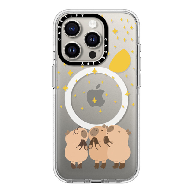 Capybara Biubiu x CASETiFY iPhone 15 Pro ケース クリア クリア ケース MagSafe対応 Wishing Capybara