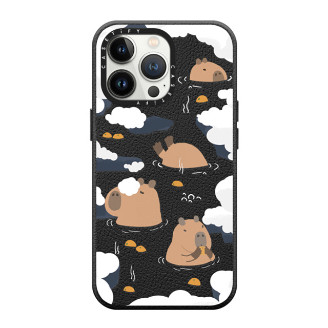 Capybara Biubiu x CASETiFY iPhone 13 Pro Case ジェットブラック ペブルケース MagSafe対応 Floating Capybara Capybara Biubiu x CASETiFY iPhone 13 Pro Case ジェットブラック ペブルケース MagSafe対応 Floating Capybara