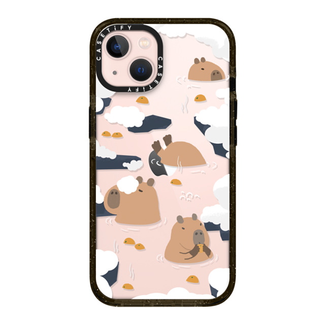 Capybara Biubiu x CASETiFY iPhone 13 ケース ブラック インパクトケース Floating Capybara