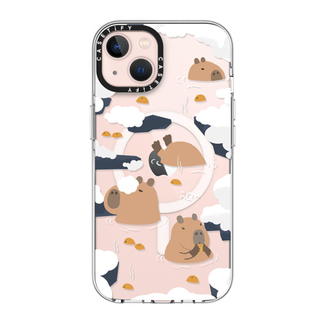 Capybara Biubiu x CASETiFY iPhone 13 ケース クリア クリア ケース MagSafe対応 Floating Capybara