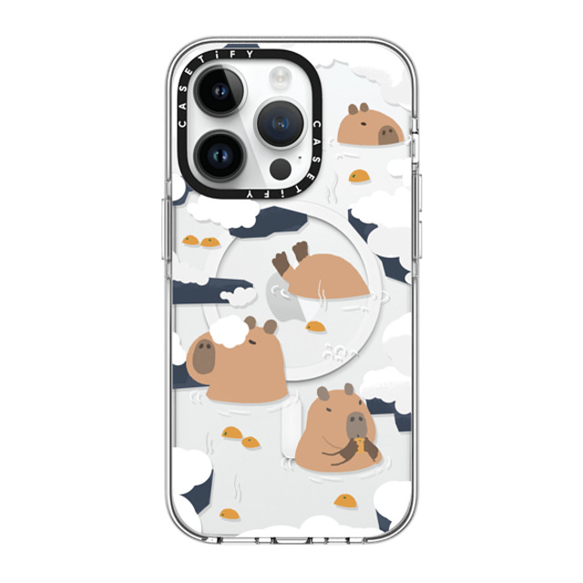 Capybara Biubiu x CASETiFY iPhone 14 Pro ケース クリア クリア ケース MagSafe対応 Floating Capybara