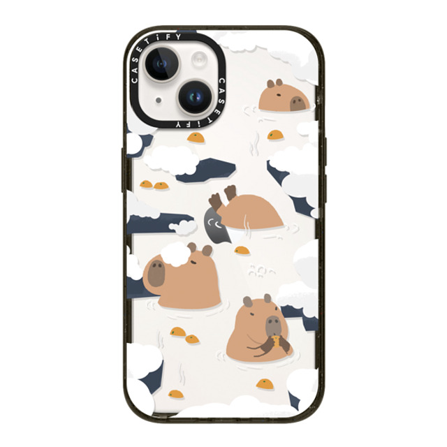 Capybara Biubiu x CASETiFY iPhone 14 ケース ブラック インパクトケース Floating Capybara