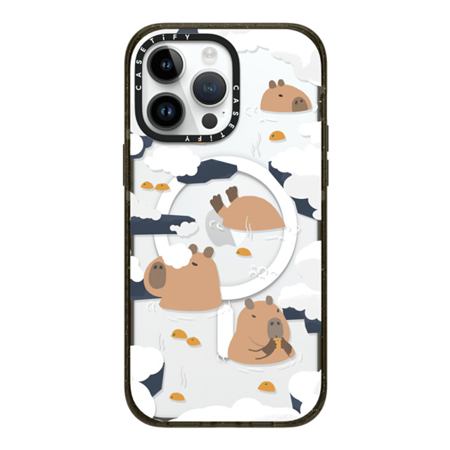 Capybara Biubiu x CASETiFY iPhone 14 Pro Max ケース ブラック インパクトケース MagSafe対応 Floating Capybara