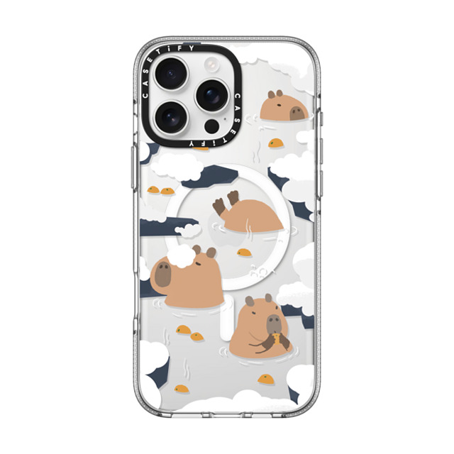 Capybara Biubiu x CASETiFY iPhone 16 Pro Max ケース クリア クリア ケース MagSafe対応 Floating Capybara