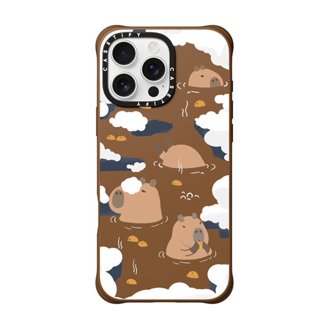 Capybara Biubiu x CASETiFY iPhone 16 Pro Max ケース タン BioVeg ケース MagSafe対応 Floating Capybara