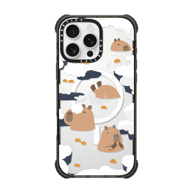 Capybara Biubiu x CASETiFY iPhone 16 Pro Max ケース ブラック ウルトラ インパクトケース MagSafe 対応 Floating Capybara Father's Day Capybara Biubiu x CASETiFY iPhone 16 Pro Max ケース ブラック ウルトラ インパクトケース MagSafe 対応 Floating Capybara Father's Day