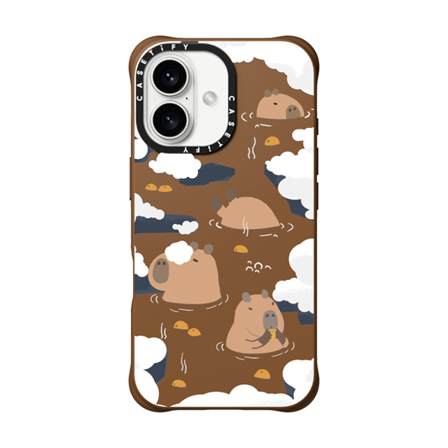 Capybara Biubiu x CASETiFY iPhone 16 ケース タン BioVeg ケース MagSafe対応 Floating Capybara