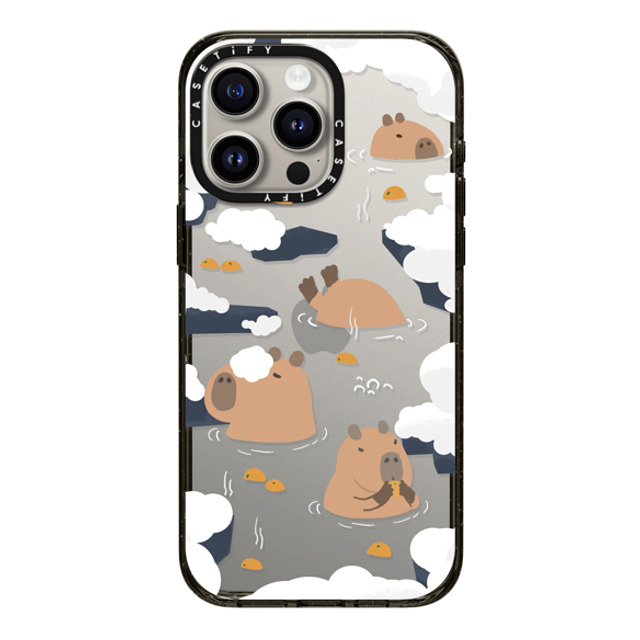 Capybara Biubiu x CASETiFY iPhone 15 Pro Max ケース ブラック インパクトケース Floating Capybara