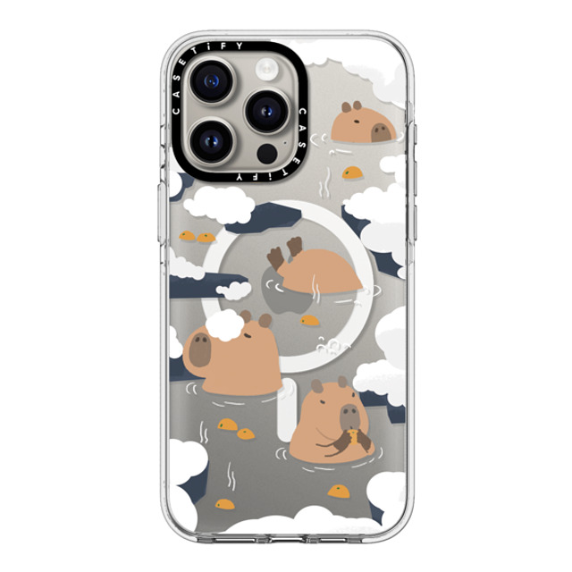 Capybara Biubiu x CASETiFY iPhone 15 Pro Max ケース クリア クリア ケース MagSafe対応 Floating Capybara