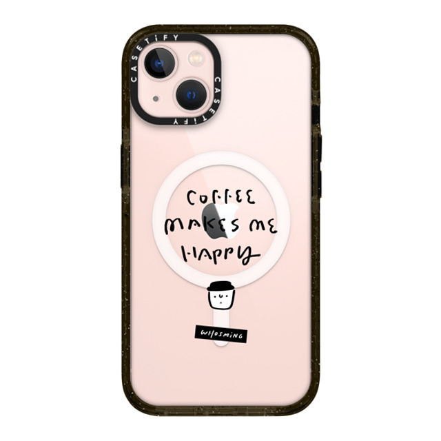 WHOSMiNG x CASETiFY iPhone 13 ケース ブラック インパクトケース MagSafe対応 WHOSMiNG - HAPPY