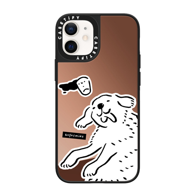 WHOSMiNG x CASETiFY iPhone 12 mini ケース Bronze on Black ミラーケース MagSafe対応 HAPPY DOG