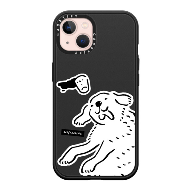 WHOSMiNG x CASETiFY iPhone 13 ケース マットブラック インパクトケース MagSafe対応 HAPPY DOG