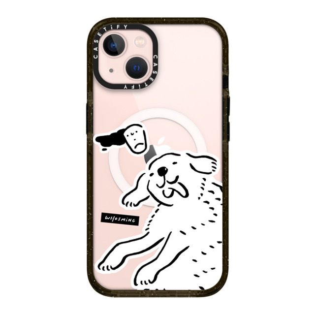 WHOSMiNG x CASETiFY iPhone 13 ケース ブラック インパクトケース MagSafe対応 HAPPY DOG