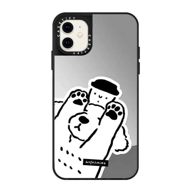 WHOSMiNG x CASETiFY iPhone 11 Case Dog,Animal Silver on Black ミラーケース DOG LOVES COFFEE Father's Day WHOSMiNG x CASETiFY iPhone 11 Case Dog,Animal Silver on Black ミラーケース DOG LOVES COFFEE Father's Day