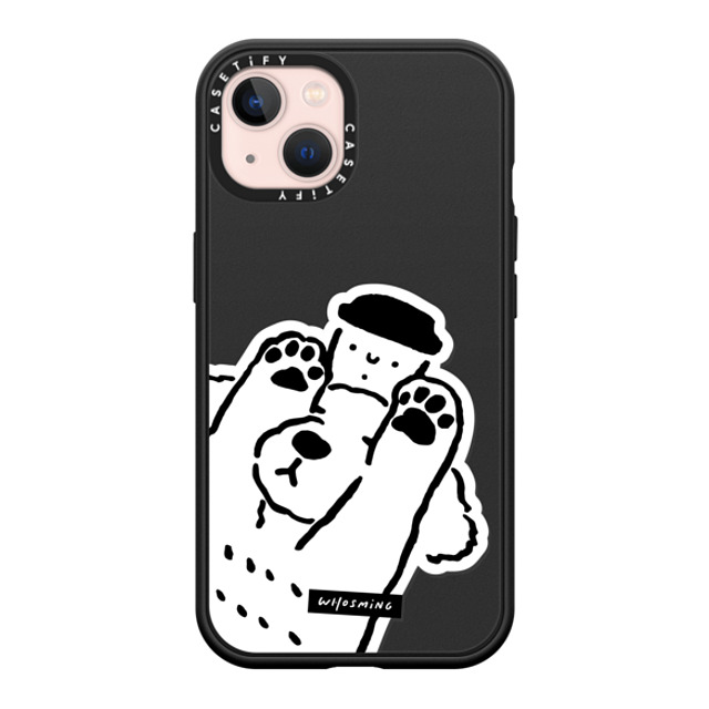 WHOSMiNG x CASETiFY iPhone 13 ケース マットブラック インパクトケース MagSafe対応 DOG LOVES COFFEE