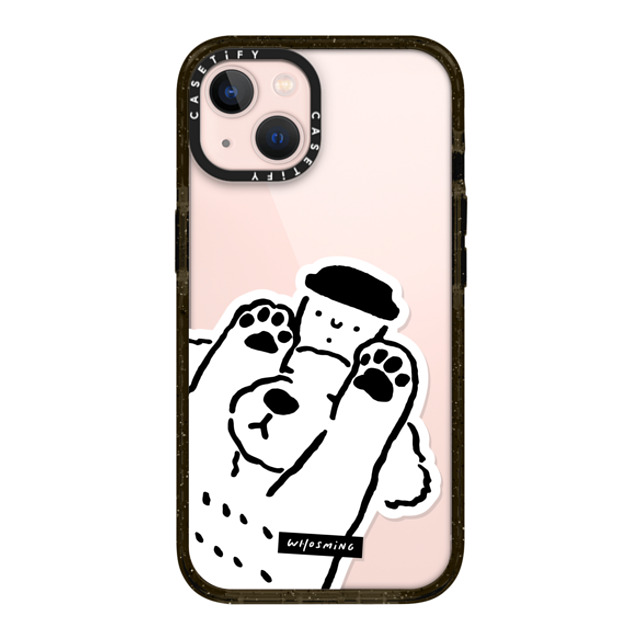 WHOSMiNG x CASETiFY iPhone 13 ケース ブラック インパクトケース DOG LOVES COFFEE