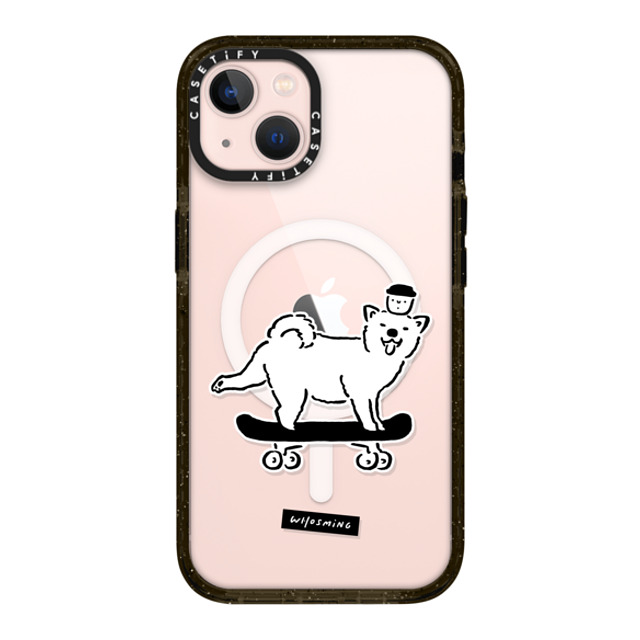 WHOSMiNG x CASETiFY iPhone 13 ケース ブラック インパクトケース MagSafe対応 SKATER DOG