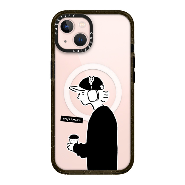 WHOSMiNG x CASETiFY iPhone 13 ケース ブラック インパクトケース MagSafe対応 PEACEFUL