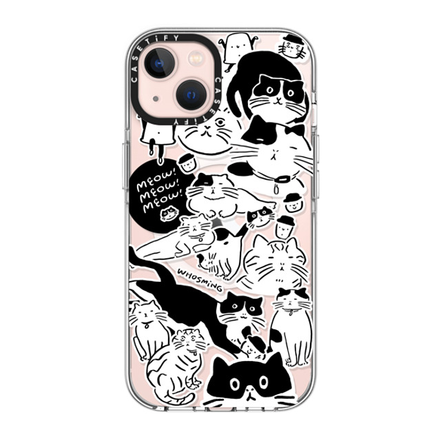 WHOSMiNG x CASETiFY iPhone 13 ケース クリア クリア ケース MagSafe対応 MEOW! MEOW! MEOW!