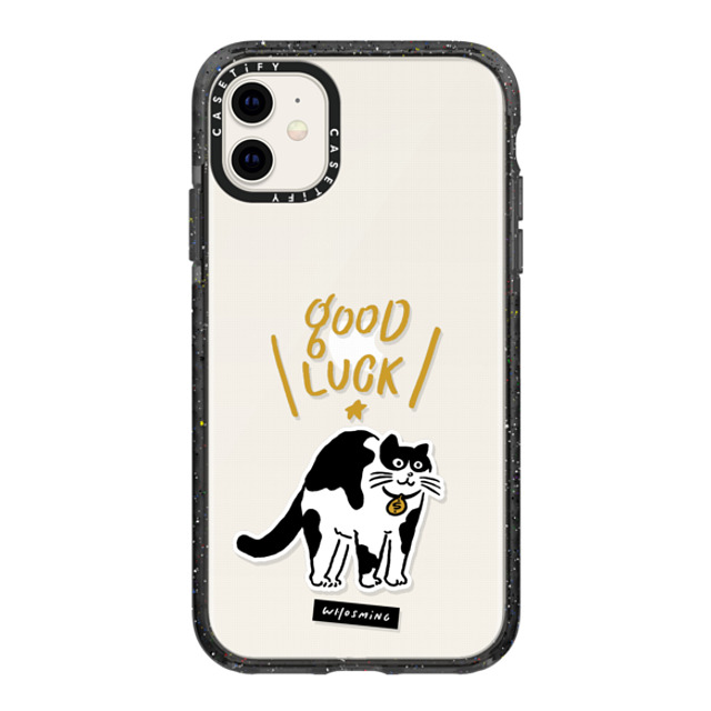WHOSMiNG x CASETiFY iPhone 11 ケース ブラック インパクトケース GOOD LUCK!