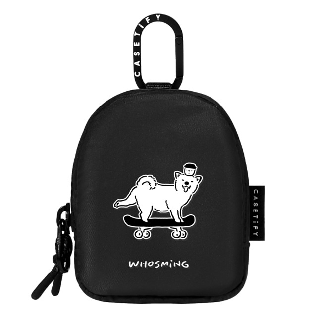 WHOSMiNG x CASETiFY ポーチ ブラック ワイヤレスイヤホンポーチ SKATER DOG