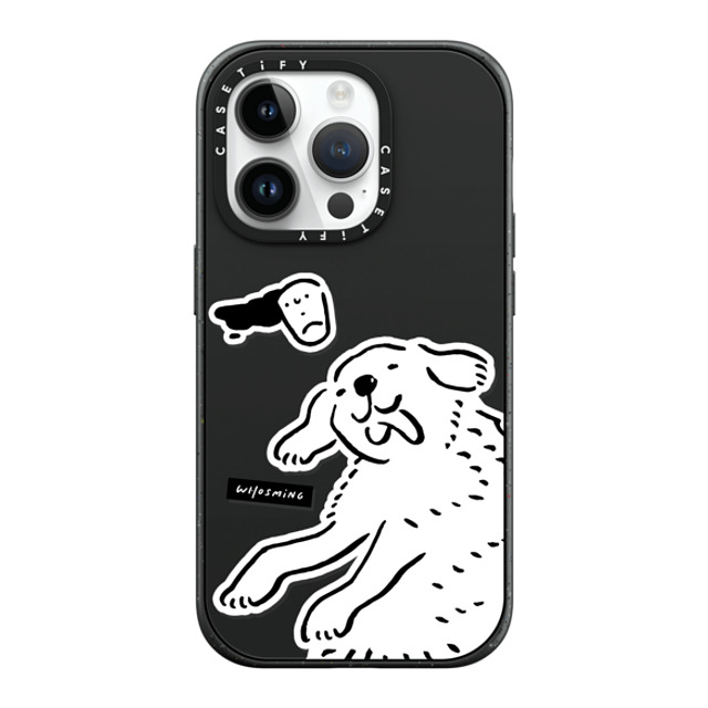 WHOSMiNG x CASETiFY iPhone 14 Pro ケース マットブラック インパクトケース MagSafe対応 HAPPY DOG