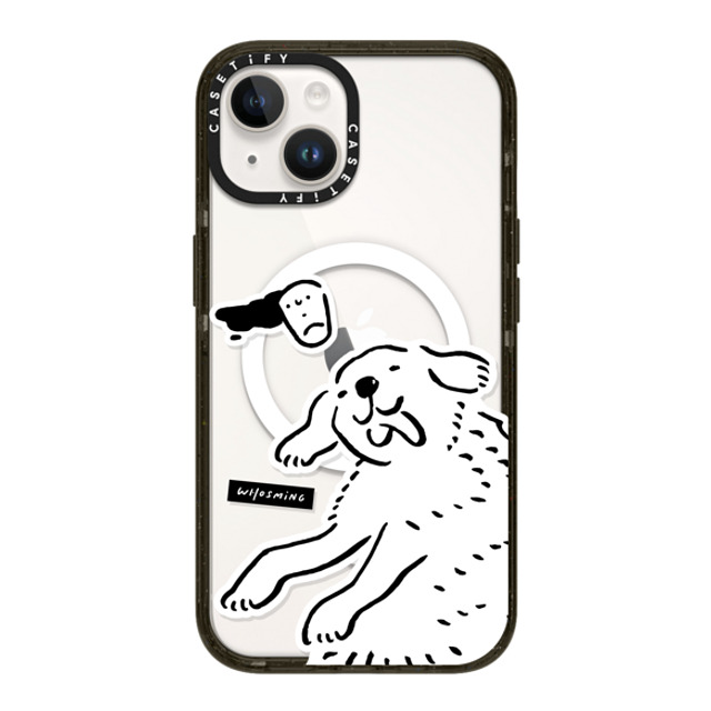 WHOSMiNG x CASETiFY iPhone 14 ケース ブラック インパクトケース MagSafe対応 HAPPY DOG