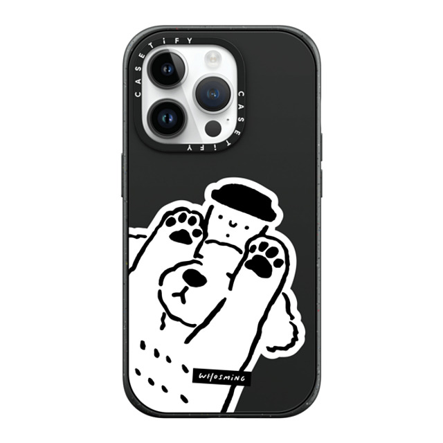 WHOSMiNG x CASETiFY iPhone 14 Pro ケース マットブラック インパクトケース MagSafe対応 DOG LOVES COFFEE