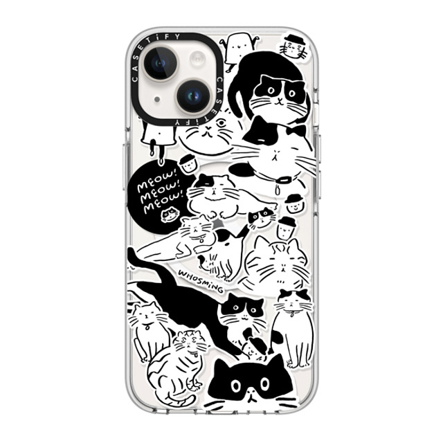 WHOSMiNG x CASETiFY iPhone 14 ケース クリア クリア ケース MagSafe対応 MEOW! MEOW! MEOW!