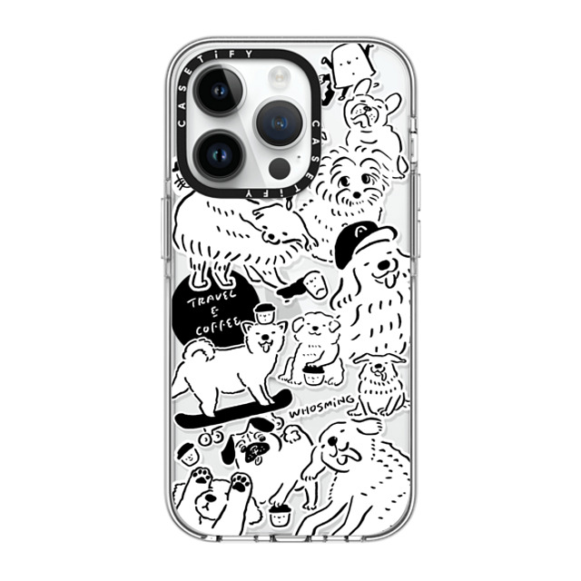 WHOSMiNG x CASETiFY iPhone 14 Pro ケース クリア クリア ケース MagSafe対応 DOG STICKERS