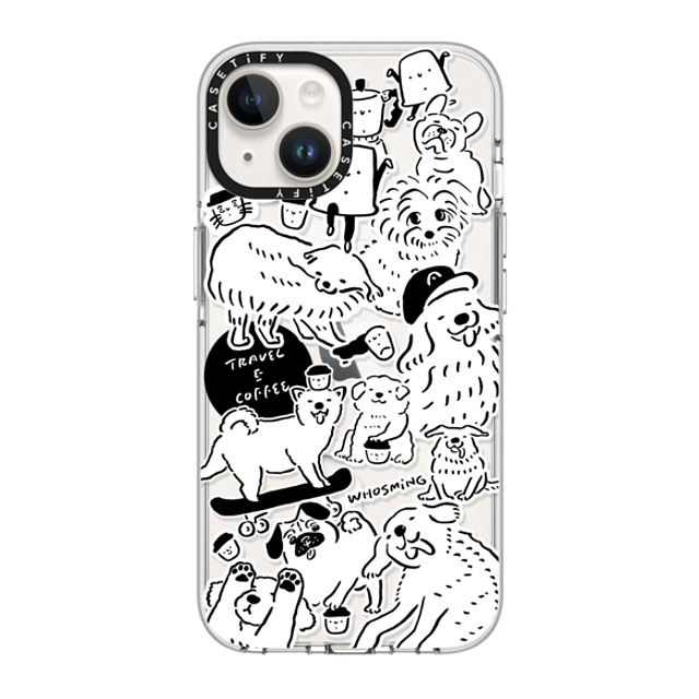 WHOSMiNG x CASETiFY iPhone 14 ケース クリア クリア ケース MagSafe対応 DOG STICKERS