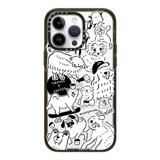 WHOSMiNG x CASETiFY iPhone 14 Pro Max ケース ブラック インパクトケース MagSafe対応 DOG STICKERS