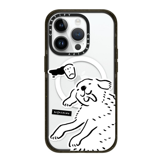 WHOSMiNG x CASETiFY iPhone 14 Pro ケース ブラック インパクトケース MagSafe対応 HAPPY DOG