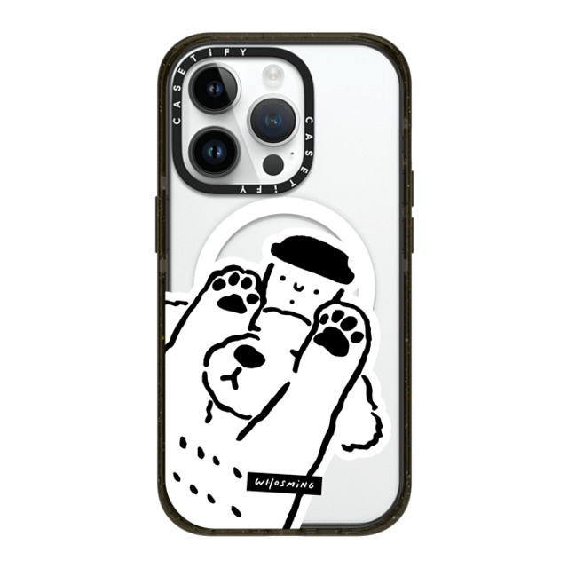 WHOSMiNG x CASETiFY iPhone 14 Pro ケース ブラック インパクトケース MagSafe対応 DOG LOVES COFFEE