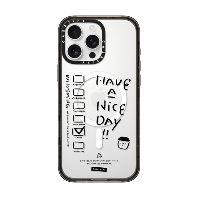 WHOSMiNG x CASETiFY iPhone 16 Pro Max ケース ブラック インパクトケース MagSafe対応 WHOSMiNG - COFFEE CUP