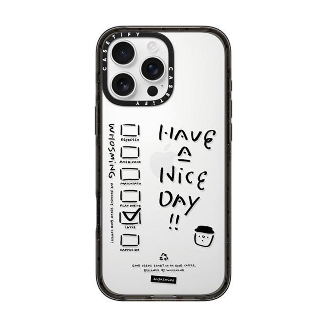 WHOSMiNG x CASETiFY iPhone 16 Pro Max ケース ブラック インパクトケース WHOSMiNG - COFFEE CUP