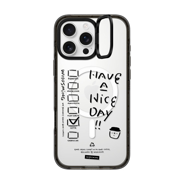 WHOSMiNG x CASETiFY iPhone 16 Pro Max ケース ブラック インパクトリングスタンドケース MagSafe対応 WHOSMiNG - COFFEE CUP