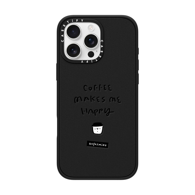 WHOSMiNG x CASETiFY iPhone 16 Pro Max ケース マットブラック インパクトケース MagSafe対応 WHOSMiNG - HAPPY