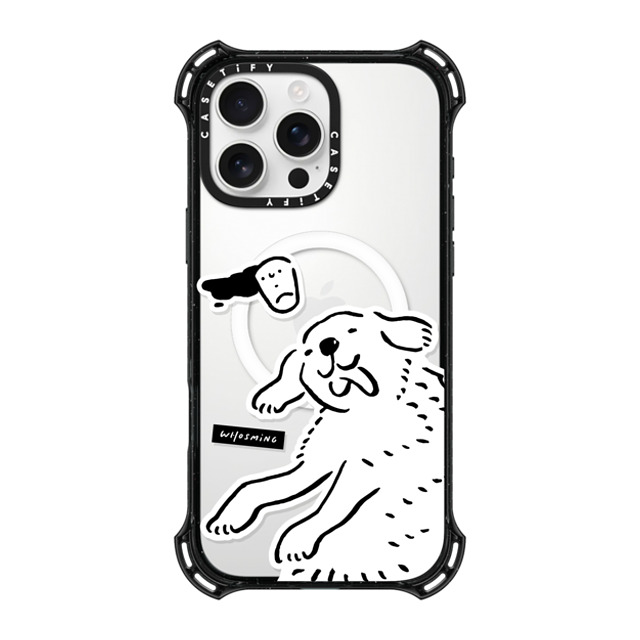 WHOSMiNG x CASETiFY iPhone 16 Pro Max ケース ブラック バウンスケース HAPPY DOG