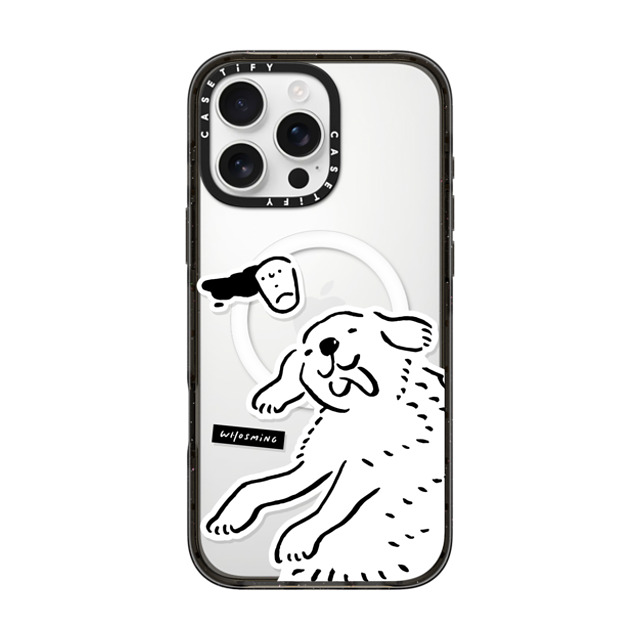 WHOSMiNG x CASETiFY iPhone 16 Pro Max ケース ブラック インパクトケース MagSafe対応 HAPPY DOG