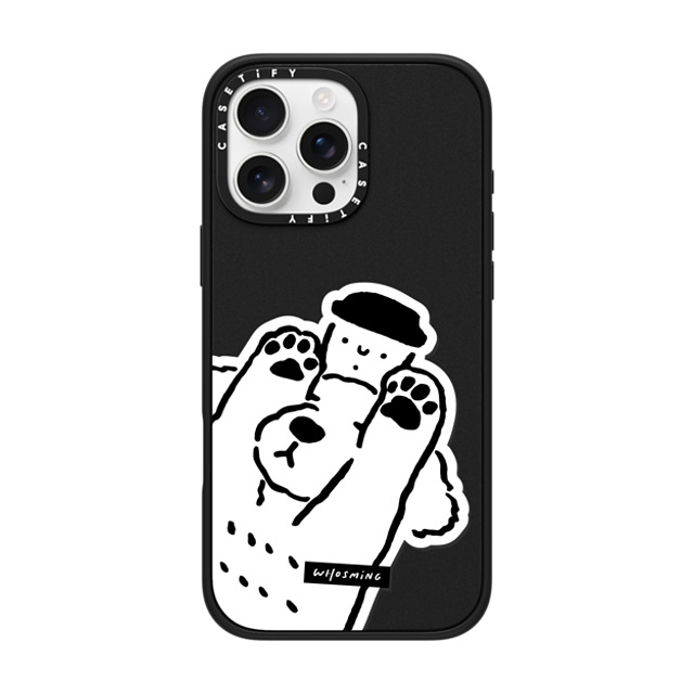 WHOSMiNG x CASETiFY iPhone 16 Pro Max ケース マットブラック インパクトケース MagSafe対応 DOG LOVES COFFEE