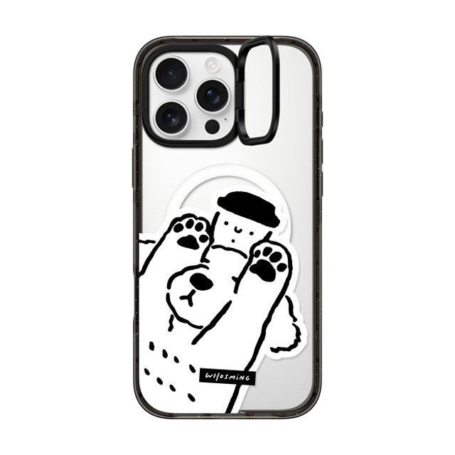 WHOSMiNG x CASETiFY iPhone 16 Pro Max ケース ブラック インパクトリングスタンドケース MagSafe対応 DOG LOVES COFFEE