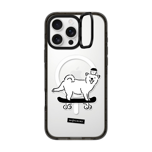 WHOSMiNG x CASETiFY iPhone 16 Pro Max ケース ブラック インパクトリングスタンドケース MagSafe対応 SKATER DOG