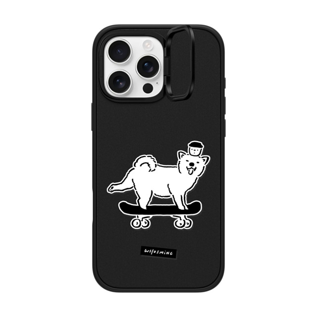 WHOSMiNG x CASETiFY iPhone 16 Pro Max ケース マットブラック インパクトリングスタンドケース MagSafe対応 SKATER DOG