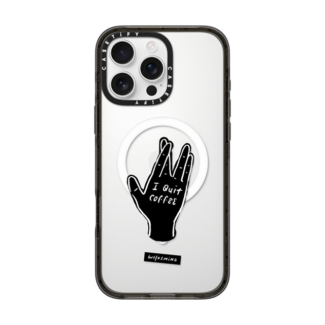WHOSMiNG x CASETiFY iPhone 16 Pro Max Case Minimalism,Monochrome Black Impact Case MagSafe Compatible QUIT COFFEE Back to School WHOSMiNG x CASETiFY iPhone 16 Pro Max Case Minimalism,Monochrome Black Impact Case MagSafe Compatible QUIT COFFEE Back to School